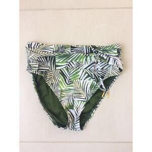 Bleu Rod Beattie Swim Bikini Bottom High Waist Tropical Swimwear